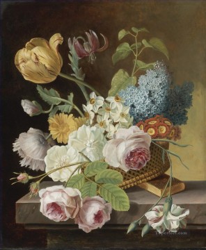 チューリップとバラの開花 Oil Paintings
